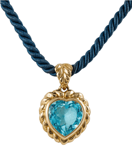 Collier Fred - Collier pendentif cœur en or jaune et topaze bleue 58 Facettes 210007