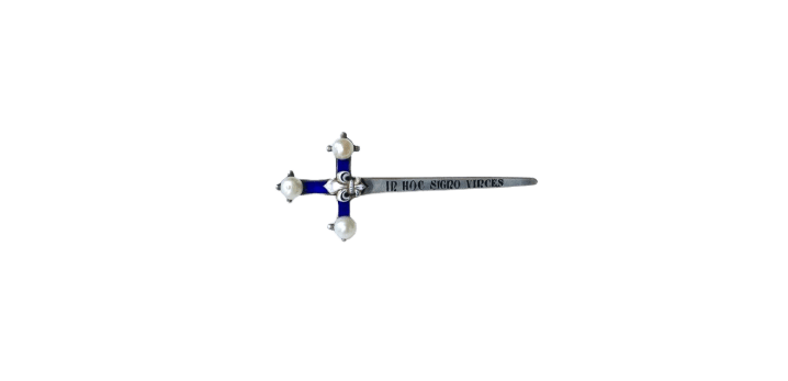 Broche Broche espada antigua en plata y perlas finas 58 Facettes