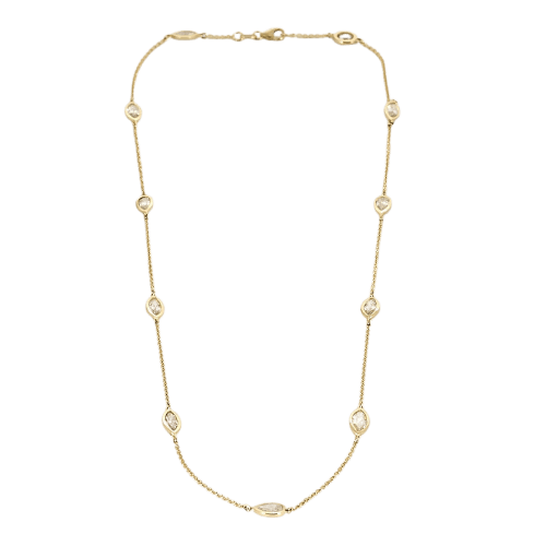 Collier Collier à maille jaseron en or jaune 18k et diamants 58 Facettes LJBAV6