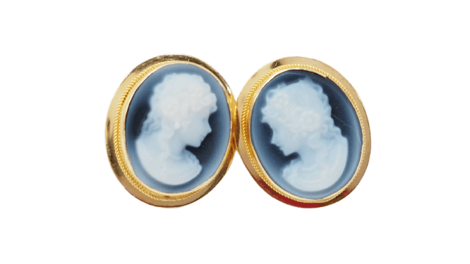Boucles d'oreilles Boucles d’oreilles camées sur onyx en or jaune 18 ct 750 58 Facettes 32762