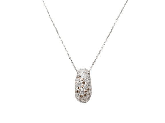 Collier Collier pendentif dôme en or blanc 18 kt et diamants 58 Facettes 27313/27307