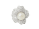 Bague 51 Bague fleur en or blanc 18 ct, perle de culture et diamants 58 Facettes 33405
