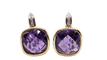 Boucles d'oreilles Boucles d’oreilles pendantes en or jaune et gris 18 kt, améthystes et diamants 58 Facettes 30489