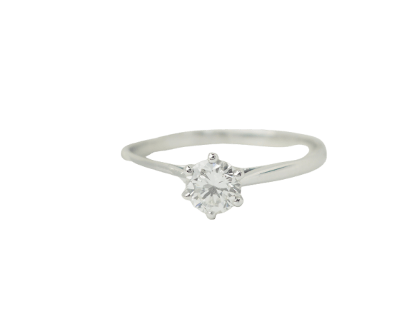 Bague 58 Solitaire - Bague en or blanc 18 kt et diamant 0,50 ct 58 Facettes 33535