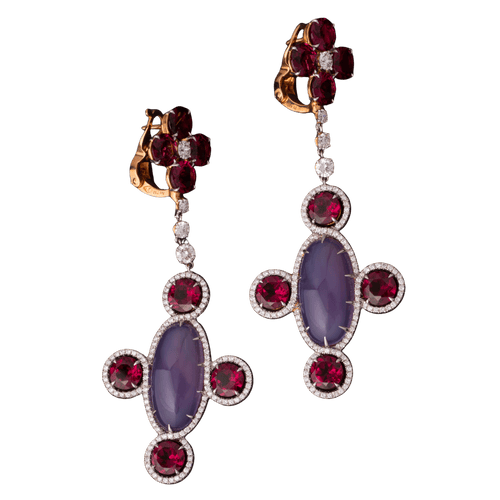 Boucles d'oreilles Boucles d'oreilles modernes en or jaune, platine et diamants 58 Facettes