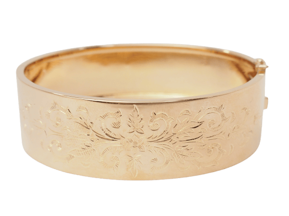 Bracelet Bracelet jonc ouvrant à décor floral en or rose 18 ct 58 Facettes 33493