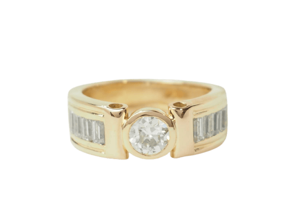 Bague 52 Bague ruban en or jaune 18 ct et diamants 58 Facettes 33599