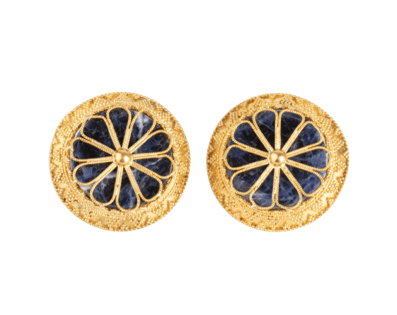 Boucles d'oreilles Lalaounis - Boucles d'oreilles en or jaune 18k et sodalite 58 Facettes 1