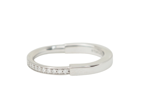 Bague 54 Tiffany & Co Lock - Bague en or blanc 18 kt et diamants 58 Facettes 33130