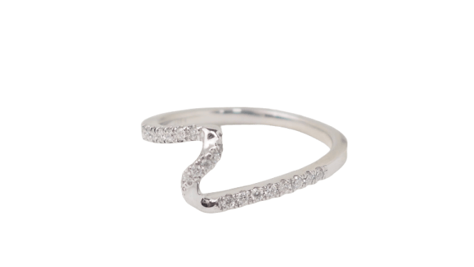 Bague 54 Bague Zig Zag en or blanc 18 ct et diamants 58 Facettes 32749