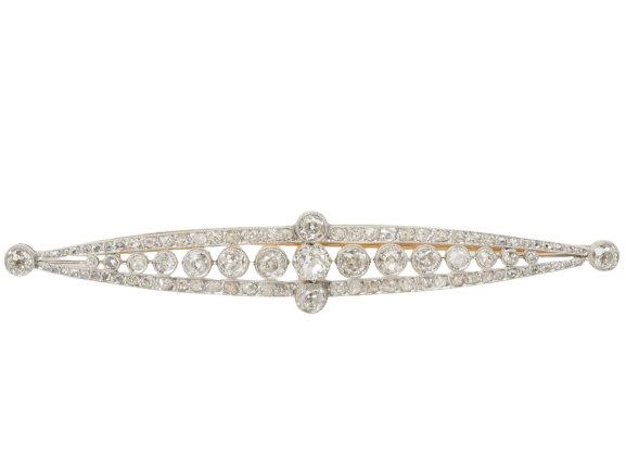 Broche Broche épingle Art déco en or jaune, platine et diamants 58 Facettes 33487