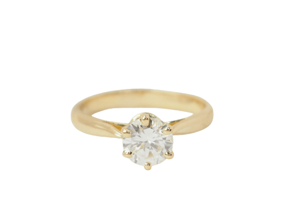 Bague 52.5 Bague solitaire en or jaune 18 ct avec diamant 0,97 ct 58 Facettes 33118