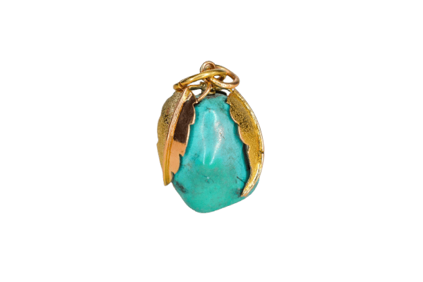14K yellow gold fruit pendant and turquoise pendant 58 Facettes 3270