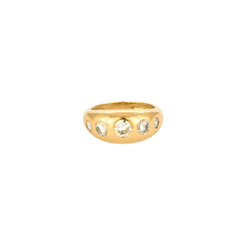 Bague 52 Bague jonc en or jaune 18 carats avec 5 diamants 58 Facettes