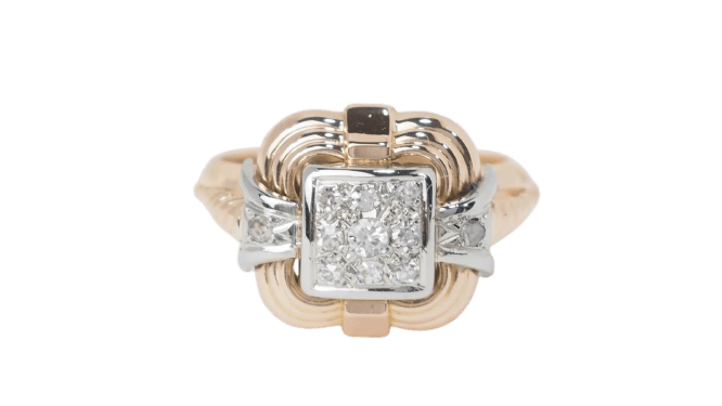 Bague 54 Bague Tank en or jaune 18 kt et diamants 58 Facettes 32894