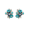 Boucles d'oreilles Boucles d’oreilles clips motif fleurs en or 18k, platine et diamants, turquoises, saphirs 58 Facettes