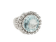 Bague 51.5 Bague en or blanc 18 ct et platine, aigue-marine et diamants 58 Facettes 33210