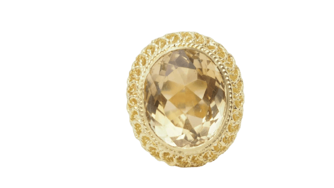 Bague 55 Bague filigranée en or jaune 18 ct et citrine facettée 58 Facettes 32760