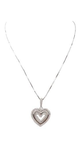 Collier Collier pendentif multi-cœurs en or blanc 18 ct et diamants 58 Facettes 21089