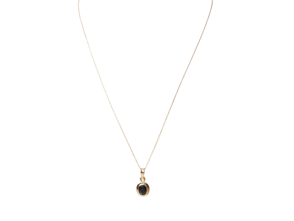 Collier Collier pendentif en or jaune 18 ct et saphir 58 Facettes 33201