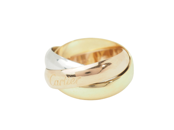 Bague 56 Cartier Trinity XL - Bague en or blanc, rose et jaune 18 kt 58 Facettes 33590