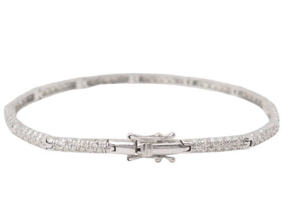 Bracelet Bracelet rivière en or blanc 18 ct et diamants 1,10 ct 58 Facettes 30765