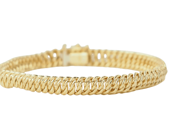 Bracelet Bracelet maille américaine en or jaune 18 kt 58 Facettes 33431