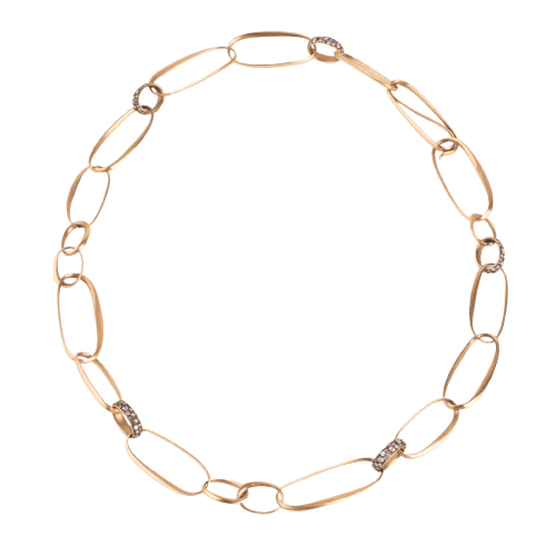 Collier Pomellato - Collier Victoria en or rose brossé et diamants cognac 58 Facettes