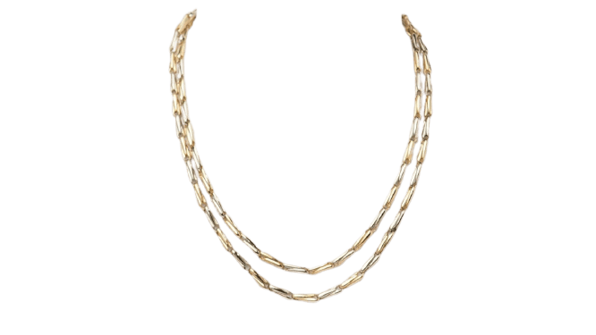 Collier 74cm Cartier Grain d'Avoine - Collier sautoir en or jaune 18 ct 58 Facettes 32383