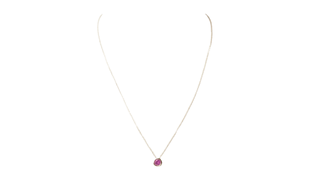 Collier Collier solitaire en or jaune 18 kt avec rubis 0,57 ct 58 Facettes vlfr6043
