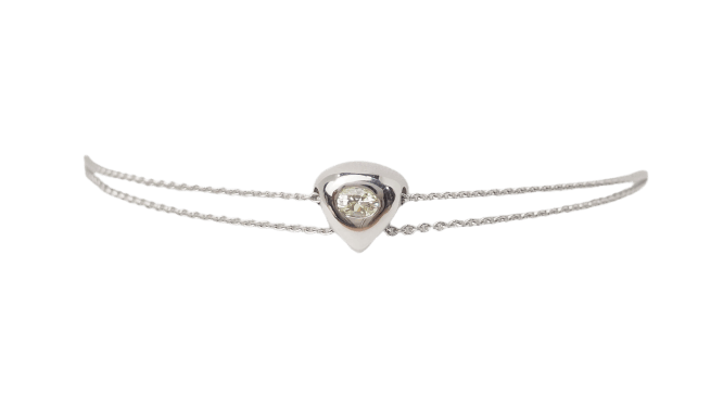 Bracelet Bracelet cœur en or blanc 18 ct et diamant 58 Facettes F4359