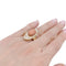 Bague 56 Bague navette en or jaune 18K, corail peau d’ange et diamants 58 Facettes 33265
