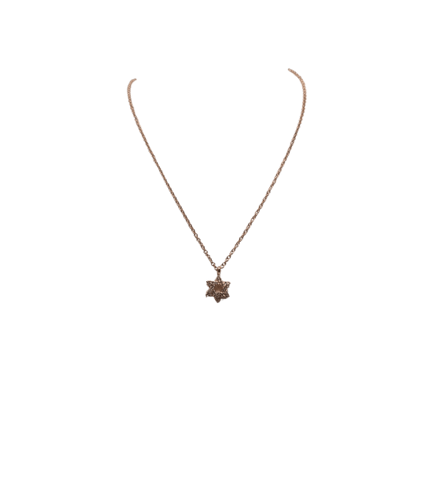 Collier Collier or rose étoile de David serti de diamants 58 Facettes