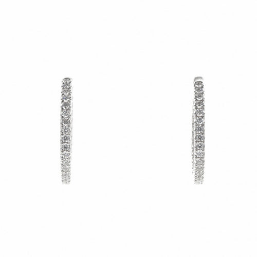 Boucles d'oreilles Boucles d’oreilles créoles en or blanc 18 K et diamants 58 Facettes 2.18048
