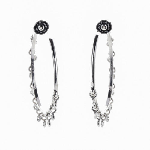 Boucles d'oreilles Dior Coquine - Boucles d’oreilles créoles en or blanc 18 K et diamants 58 Facettes 2.18226
