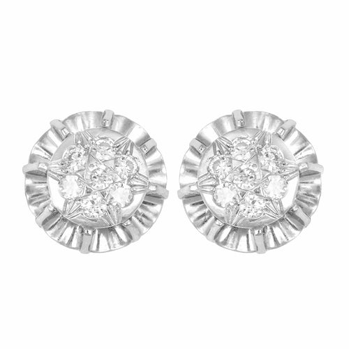Boucles d'oreilles Boucles d'oreilles en or gris 18 carats et diamants 58 Facettes 66000128
