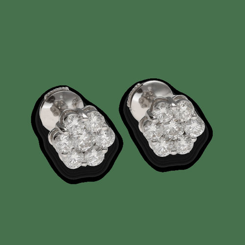 Boucles d'oreilles Boucles d’oreilles Fleur en or blanc 18 carats et diamants 58 Facettes FB10929
