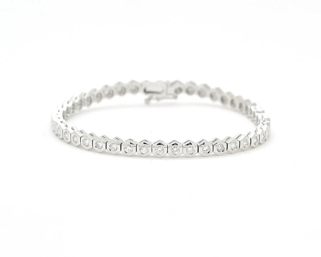 Bracelet Bracelet tennis en or blanc 18 kt et diamants 2,30 ct 58 Facettes 13060