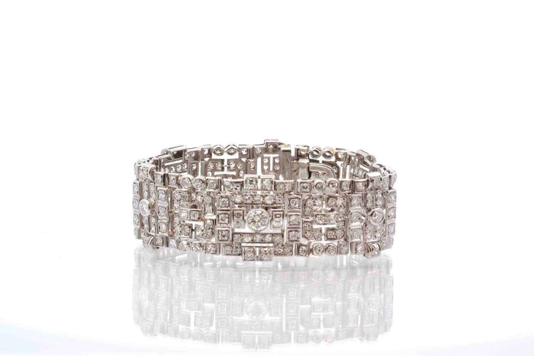 Bracelet Bracelet Art déco en platine et diamants 58 Facettes 25531