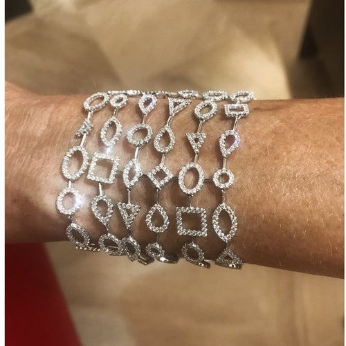 Bracelet Bracelet tennis rivière en or blanc 18 carats et diamants 58 Facettes 62100083