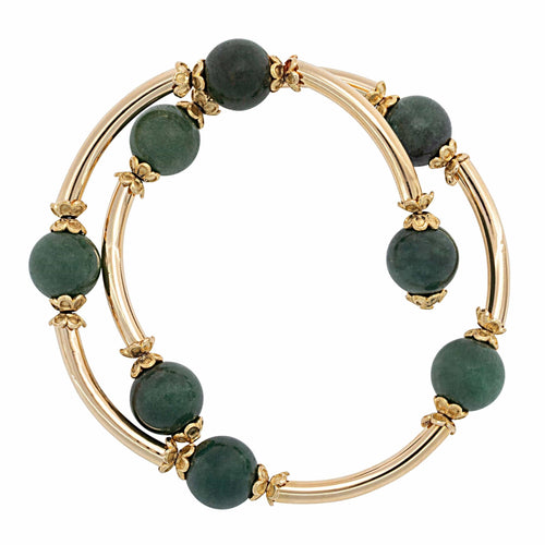 Bracelet Bracelet en or jaune 18 carats et perles de jade 58 Facettes 62000260