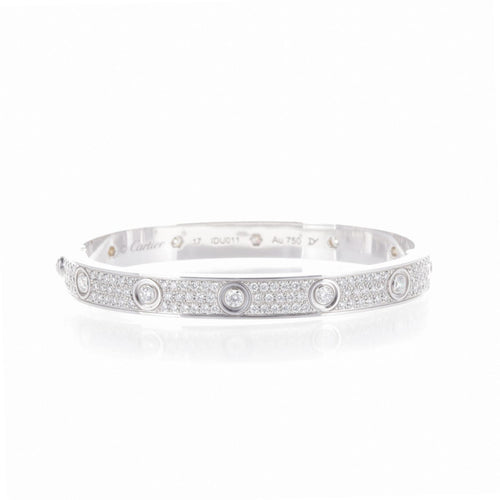 Bracelet Cartier Love - Bracelet en or blanc pavé de diamants 58 Facettes 2.17821