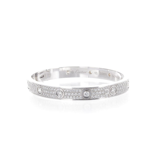 Bracelet Cartier Love - Bracelet en or blanc pavé de diamants 58 Facettes 2.17821