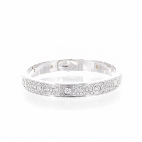 Bracelet Cartier Love - Bracelet en or blanc pavé de diamants 58 Facettes 2.17821