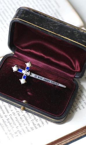 Broche Broche espada antigua en plata y perlas finas 58 Facettes