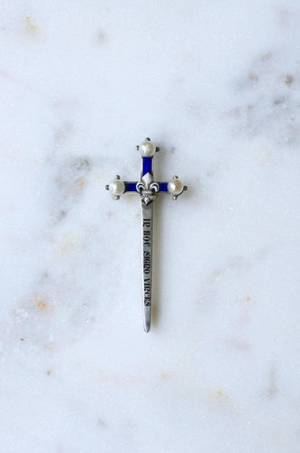 Broche Broche espada antigua en plata y perlas finas 58 Facettes