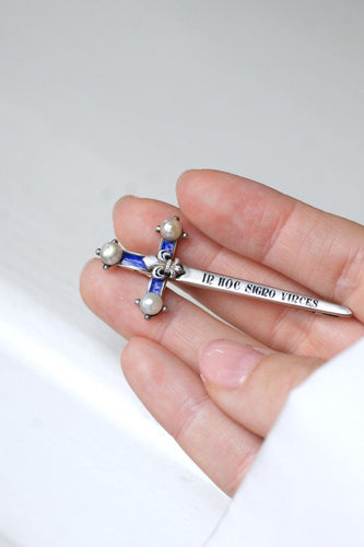 Broche Broche espada antigua en plata y perlas finas 58 Facettes