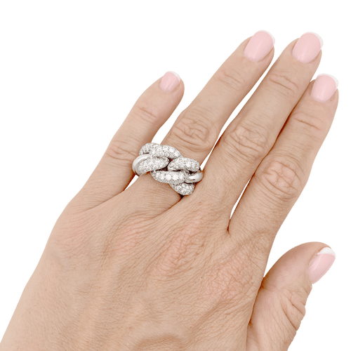 Bague 57 Pomellato Catene - Bague en or blanc et diamants 58 Facettes 34754