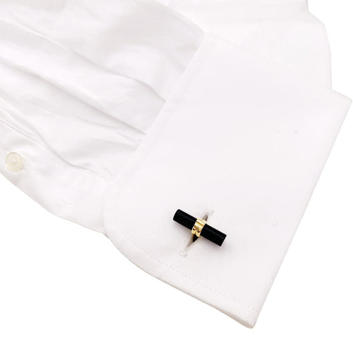 Boutons de manchette Boucheron - Boutons de manchette en or jaune et onyx 58 Facettes 35247
