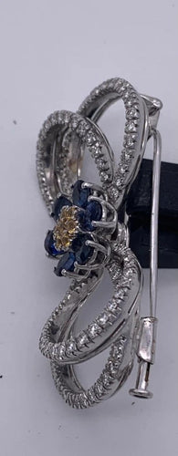 Broche Broche saphirs et diamants 58 Facettes